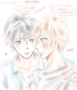 成仏落書き集+社畜2巻の表紙線画 オリジナルBL